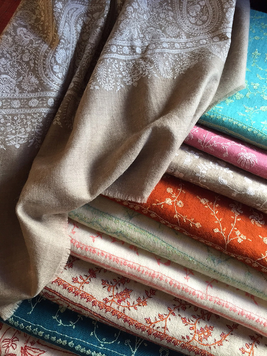 sozni embroidery pashminas